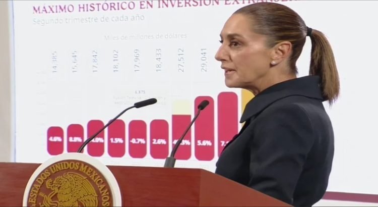 Sheinbaum destaca récord de inversión extranjera en México pese los aranceles de EU